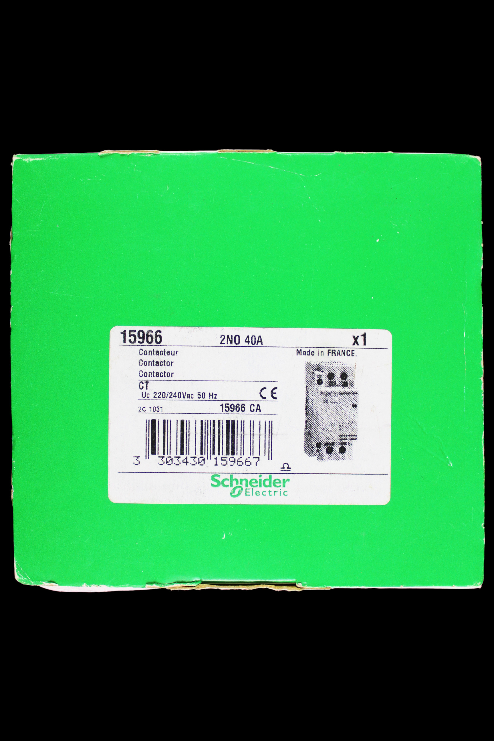 SCHNEIDER 40 AMP DOUBLE POLE NO CONTACTOR 220/240V COIL 15966