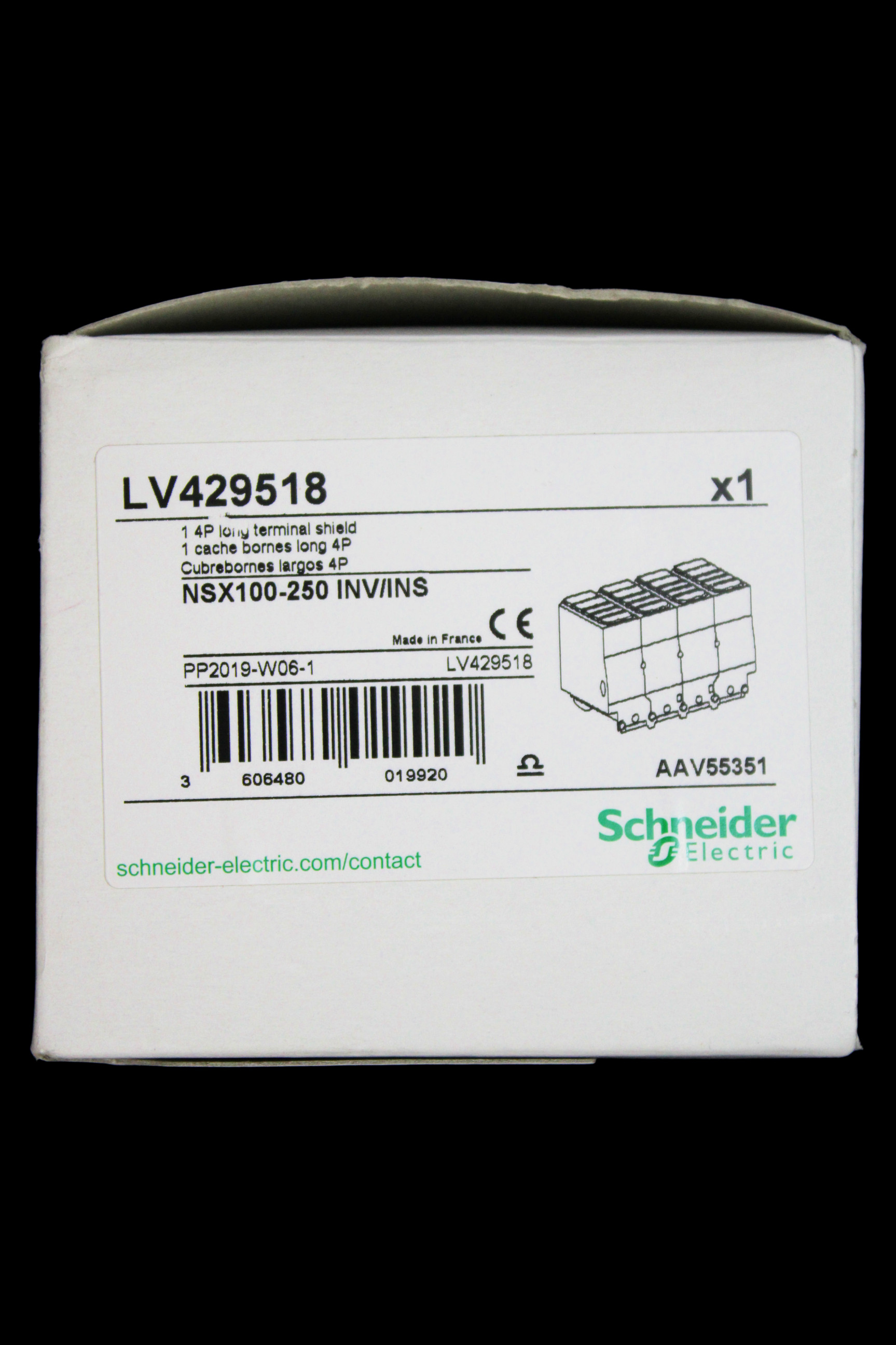 SCHNEIDER 1 FOUR POLE LONG TERMINAL SHIELD NSX100 250 INV/INS LV429518