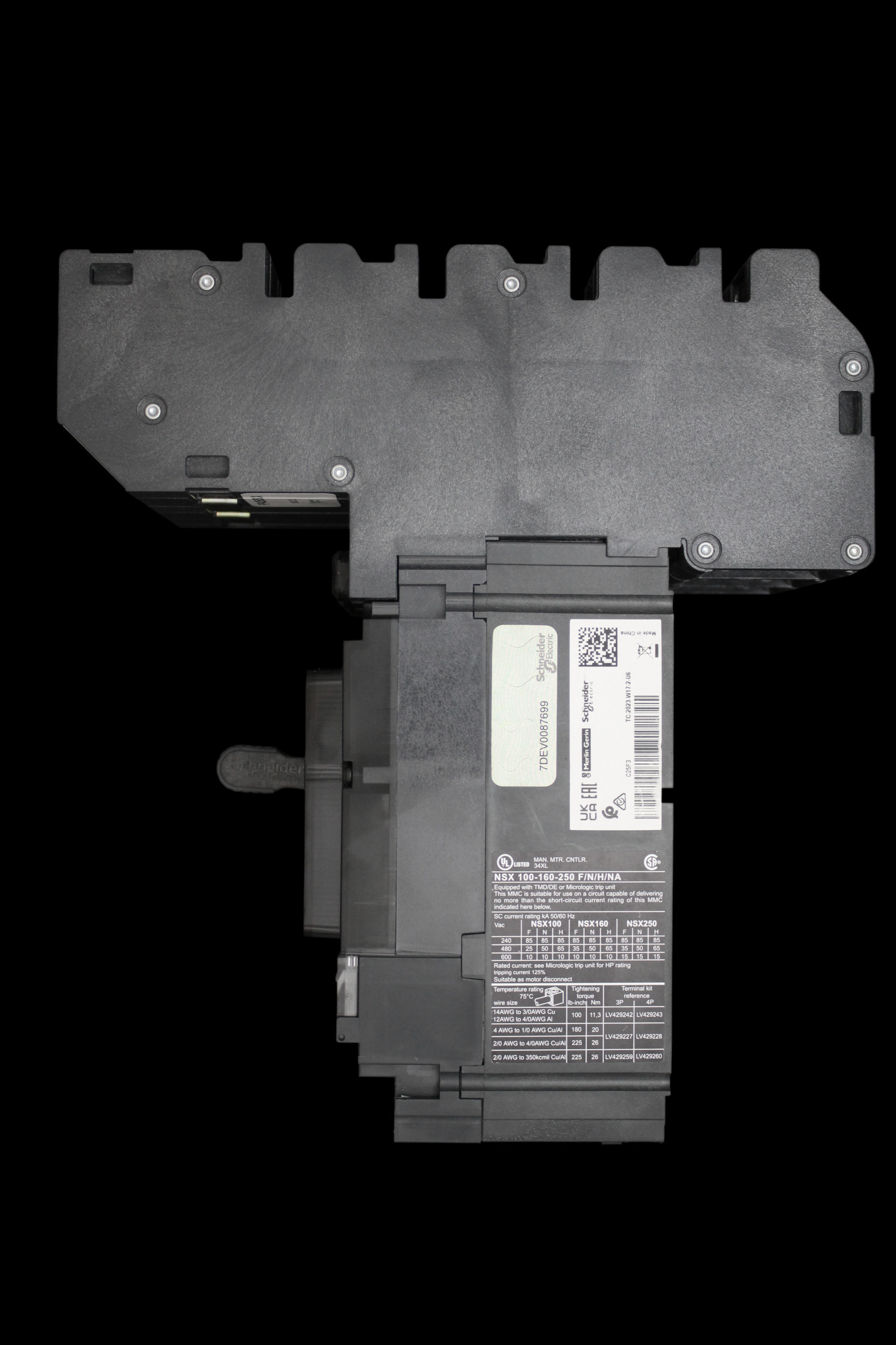 SCHNEIDER 250 AMP 36kA TRIPLE POLE MCCB PP42503X NSX250F