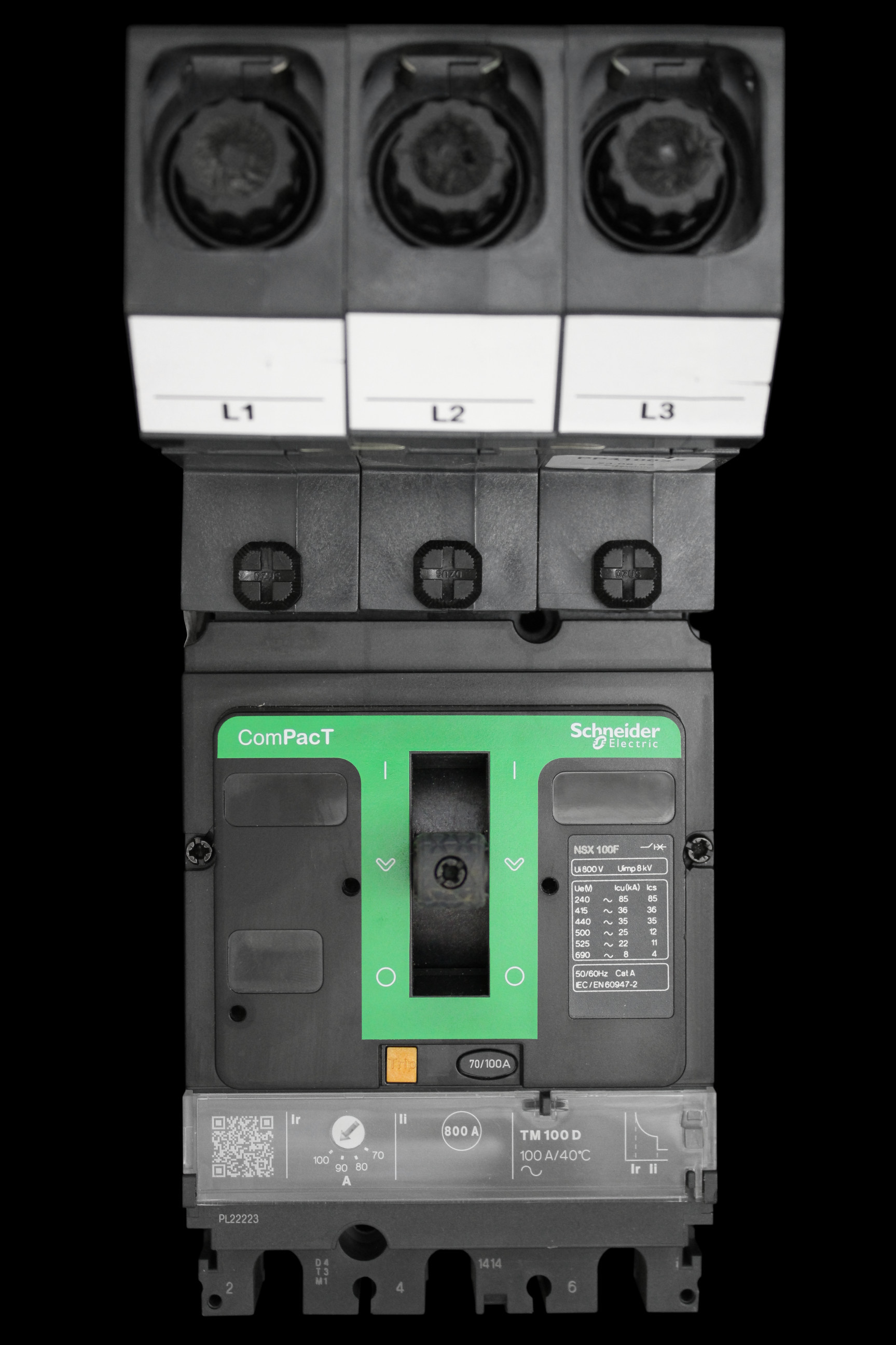 SCHNEIDER 100 AMP 36kA TRIPLE POLE MCCB PP41003X NSX100F
