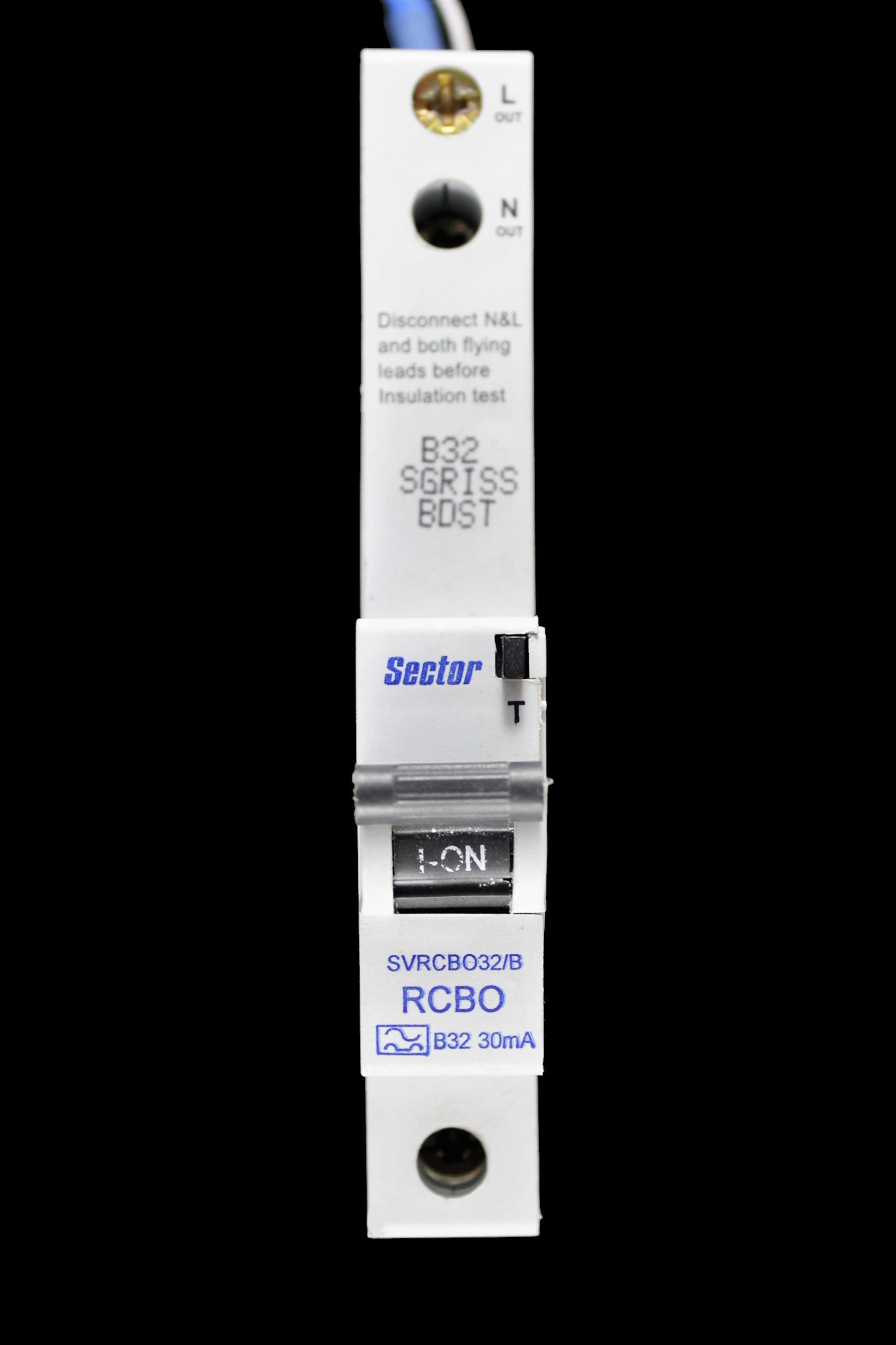 SECTOR 32 AMP CURVE B 6kA 30mA RCBO TYPE A SVRCBO32/B BLUE