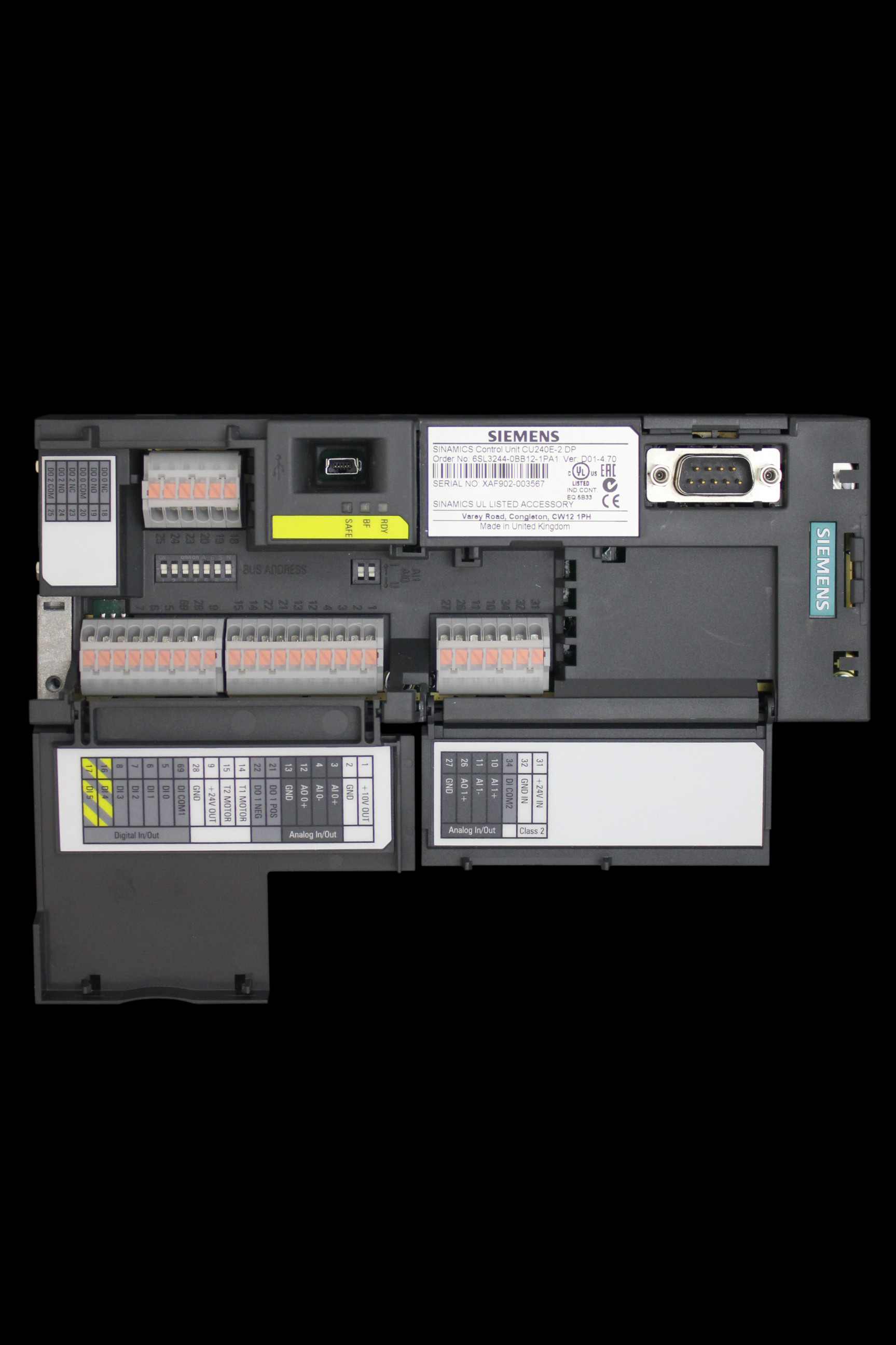 SIEMENS SINAMICS CONTROL UNIT CU240E-2 DP 6SL3244-0BB12-1PA1