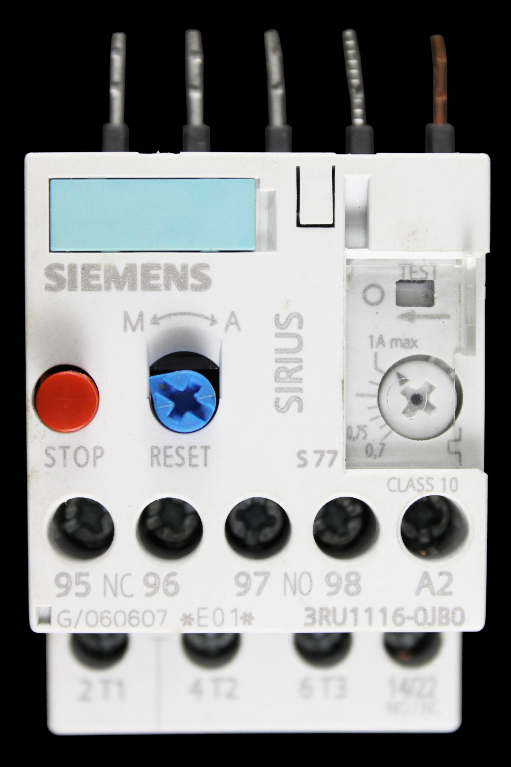SIEMENS 0.7 - 1 AMP OVERLOAD RELAY 3RU1116-0JB0