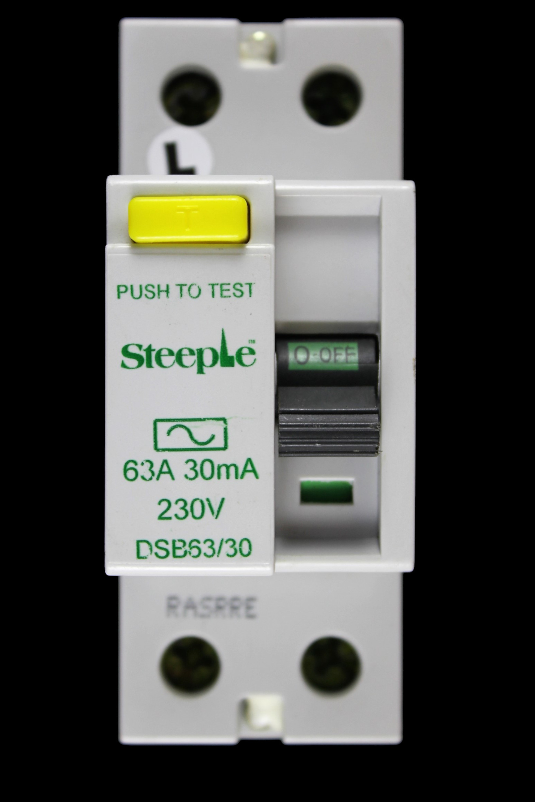 STEEPLE 63 AMP 30mA DOUBLE POLE RCD TYPE AC DSB63/30