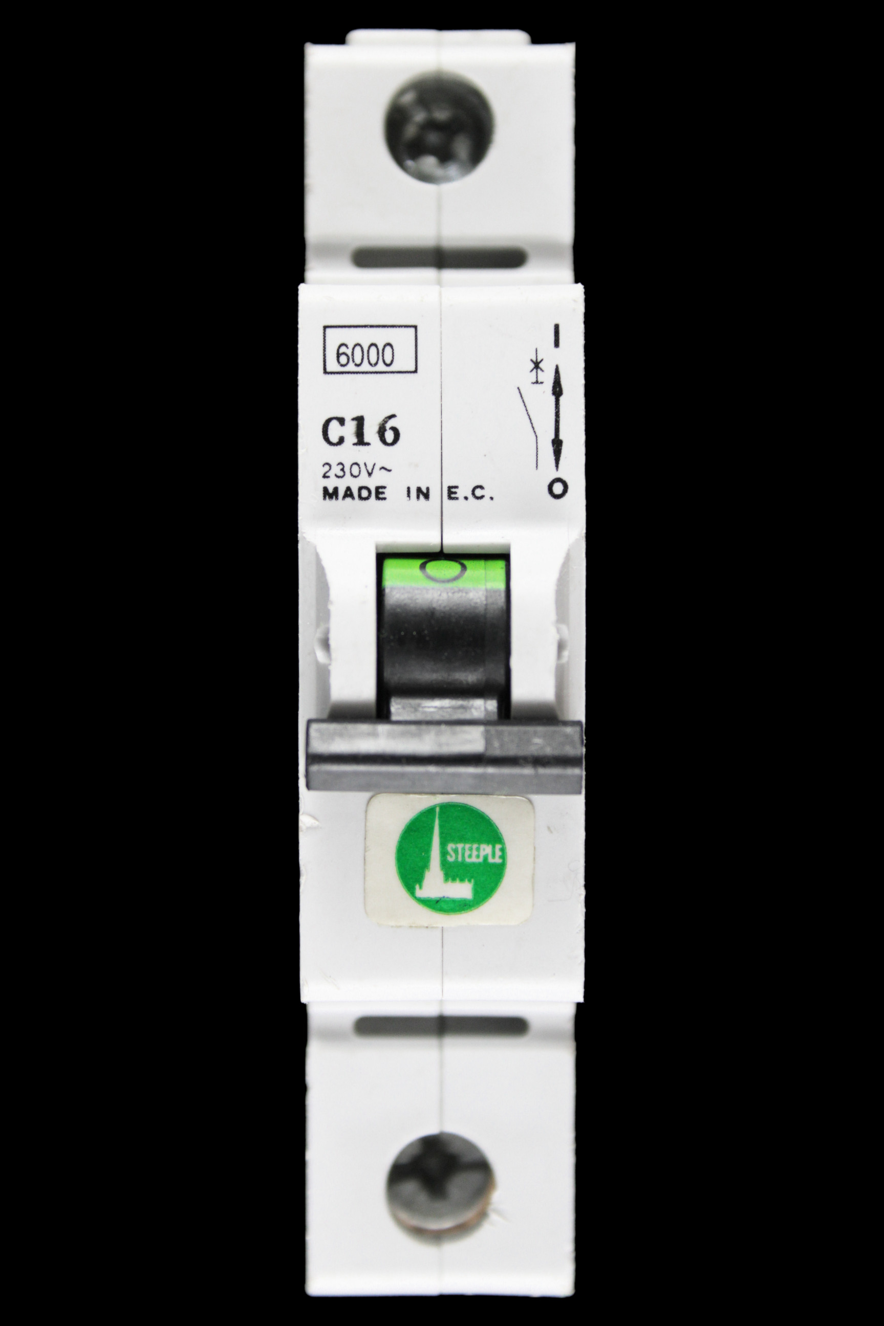 STEEPLE 16 AMP CURVE C 6kA MCB CIRCUIT BREAKER 230V
