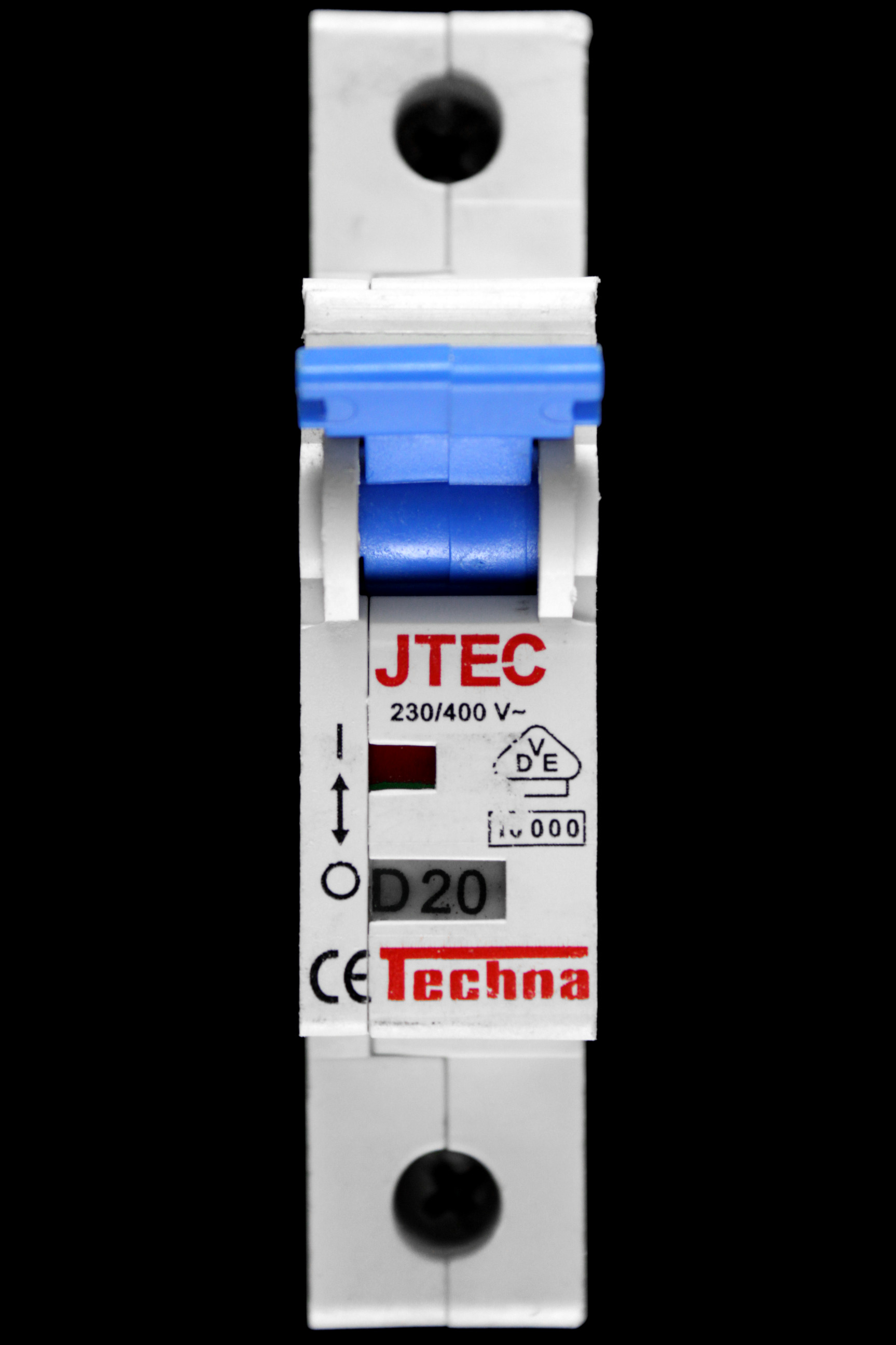 TECHNA 20 AMP CURVE D 10kA MCB CIRCUIT BREAKER JTEC JTEC1D20