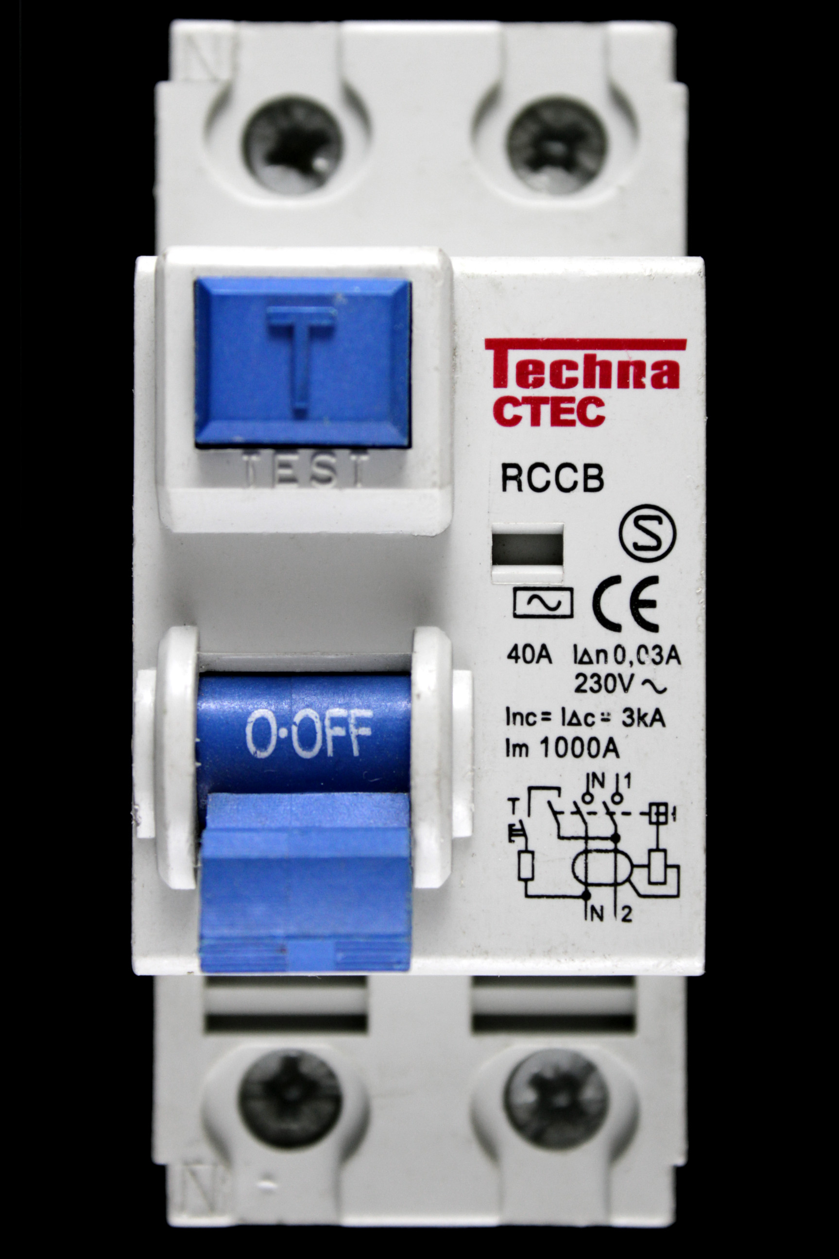 TECHNA 40 AMP 30mA DOUBLE POLE RCCB RCD TYPE AC CTEC CTEC-240-030
