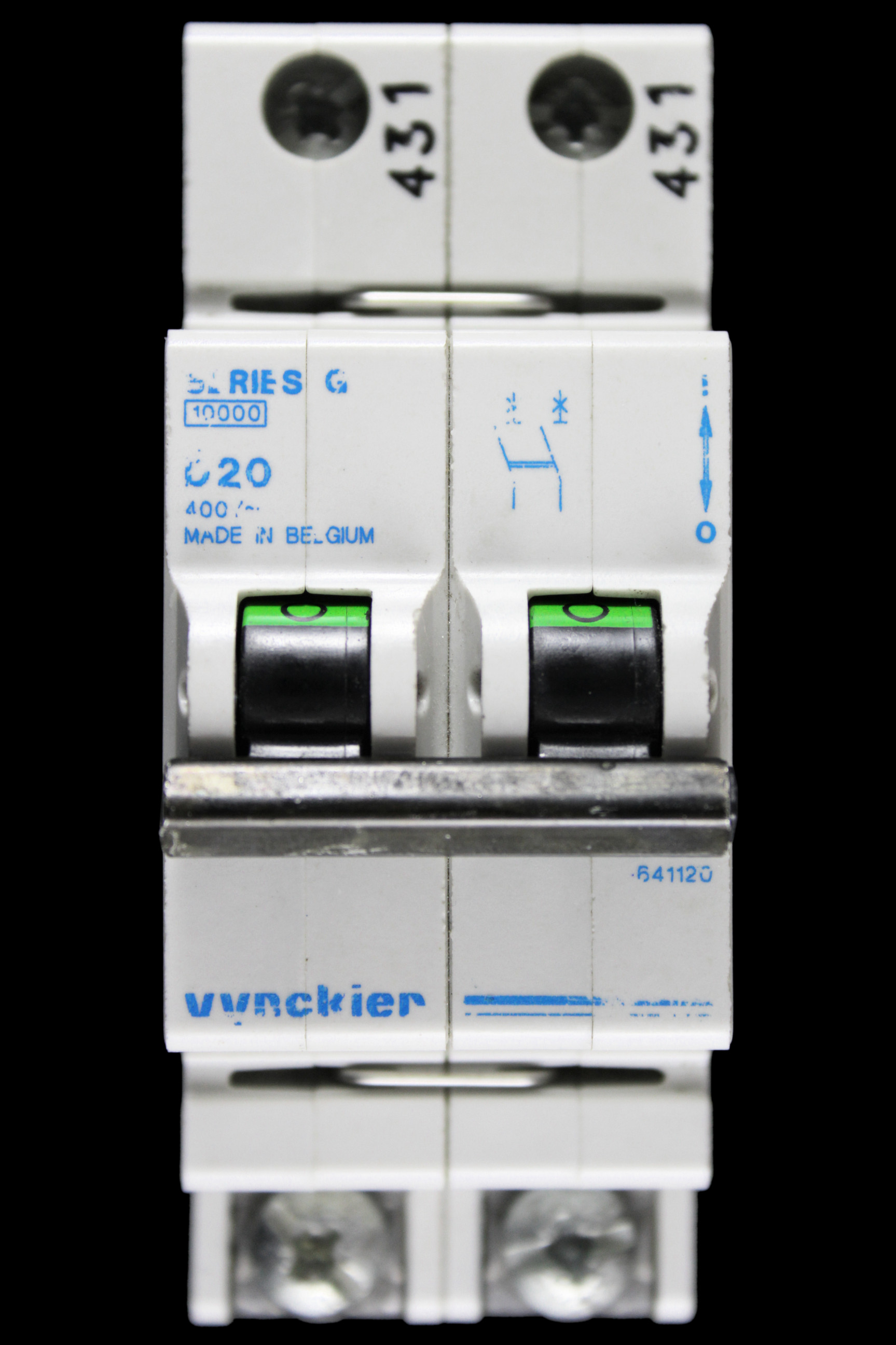 VYNCKIER 20 AMP CURVE C 10kA DOUBLE POLE MCB CIRCUIT BREAKER 099/37220-000