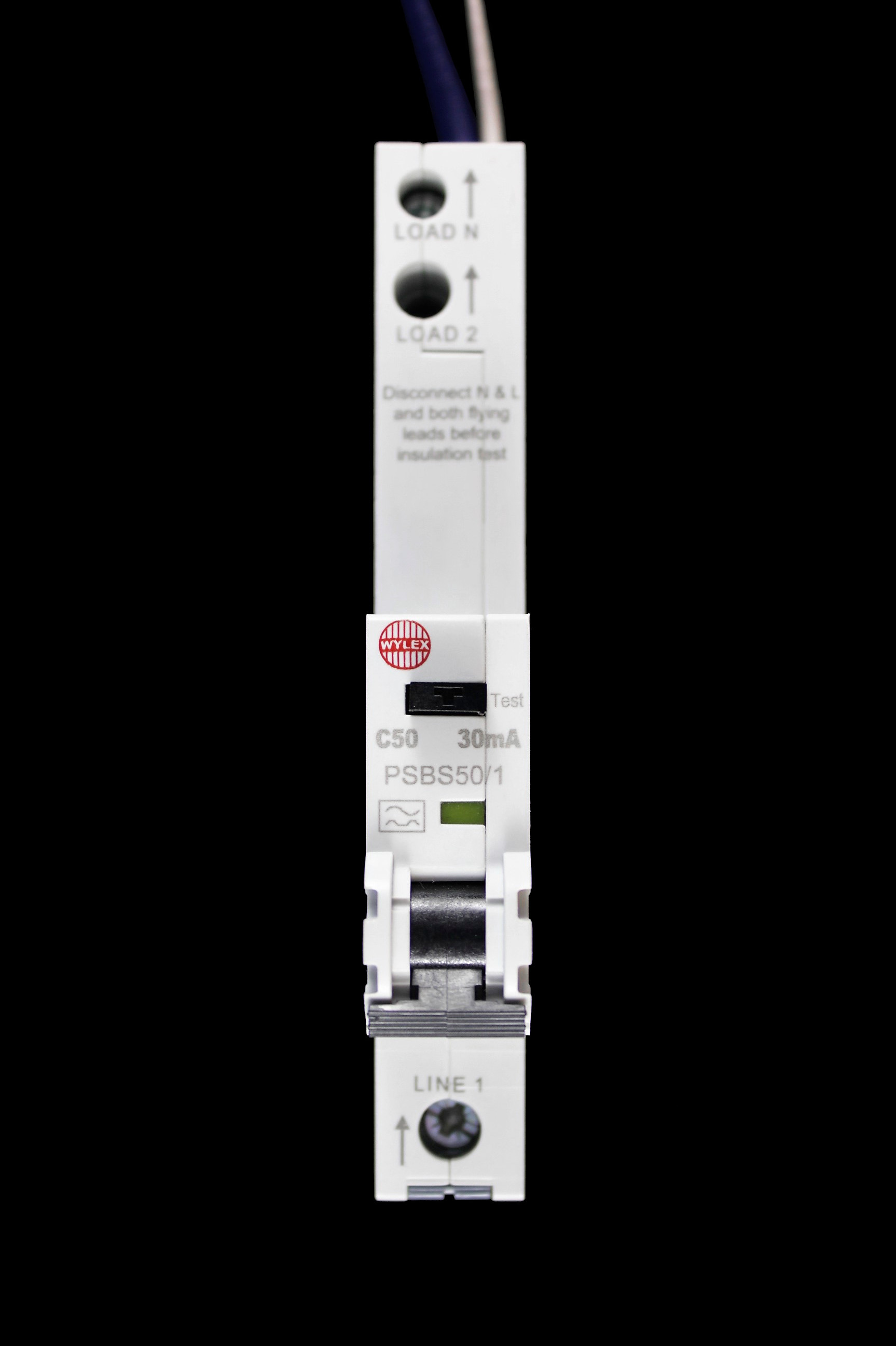WYLEX 50 AMP CURVE C 10kA 30mA RCBO TYPE A PSBS50/1