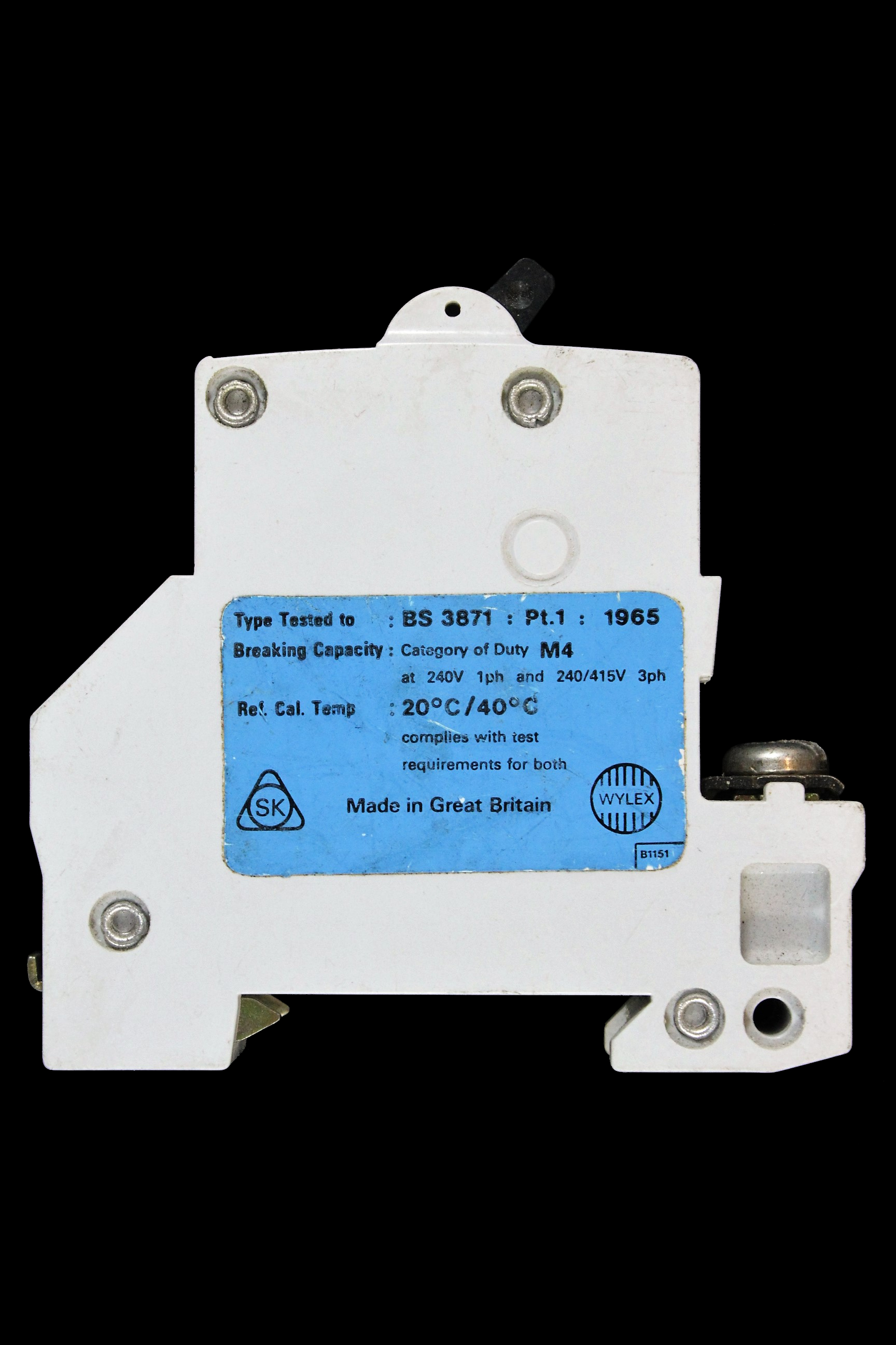 WYLEX 40 AMP TYPE 1 M4 MCB CIRCUIT BREAKER NB40 STOTZ