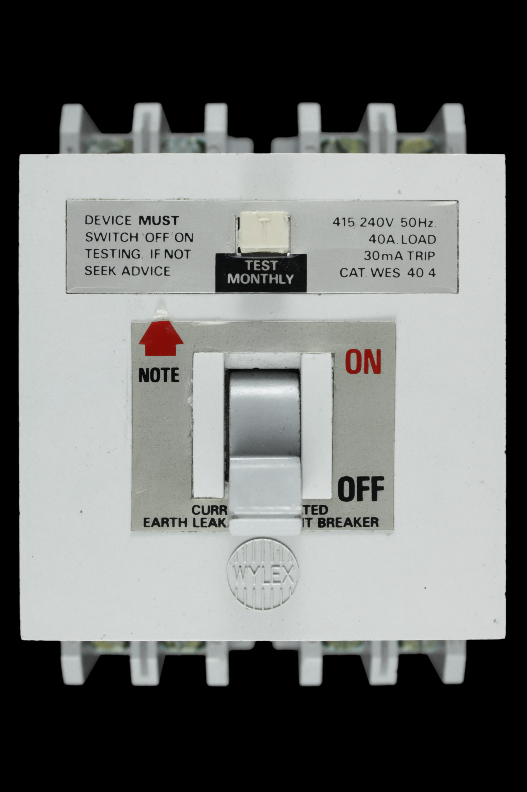 WYLEX 40 AMP 30mA FOUR POLE ELCB RCD WES 40/4