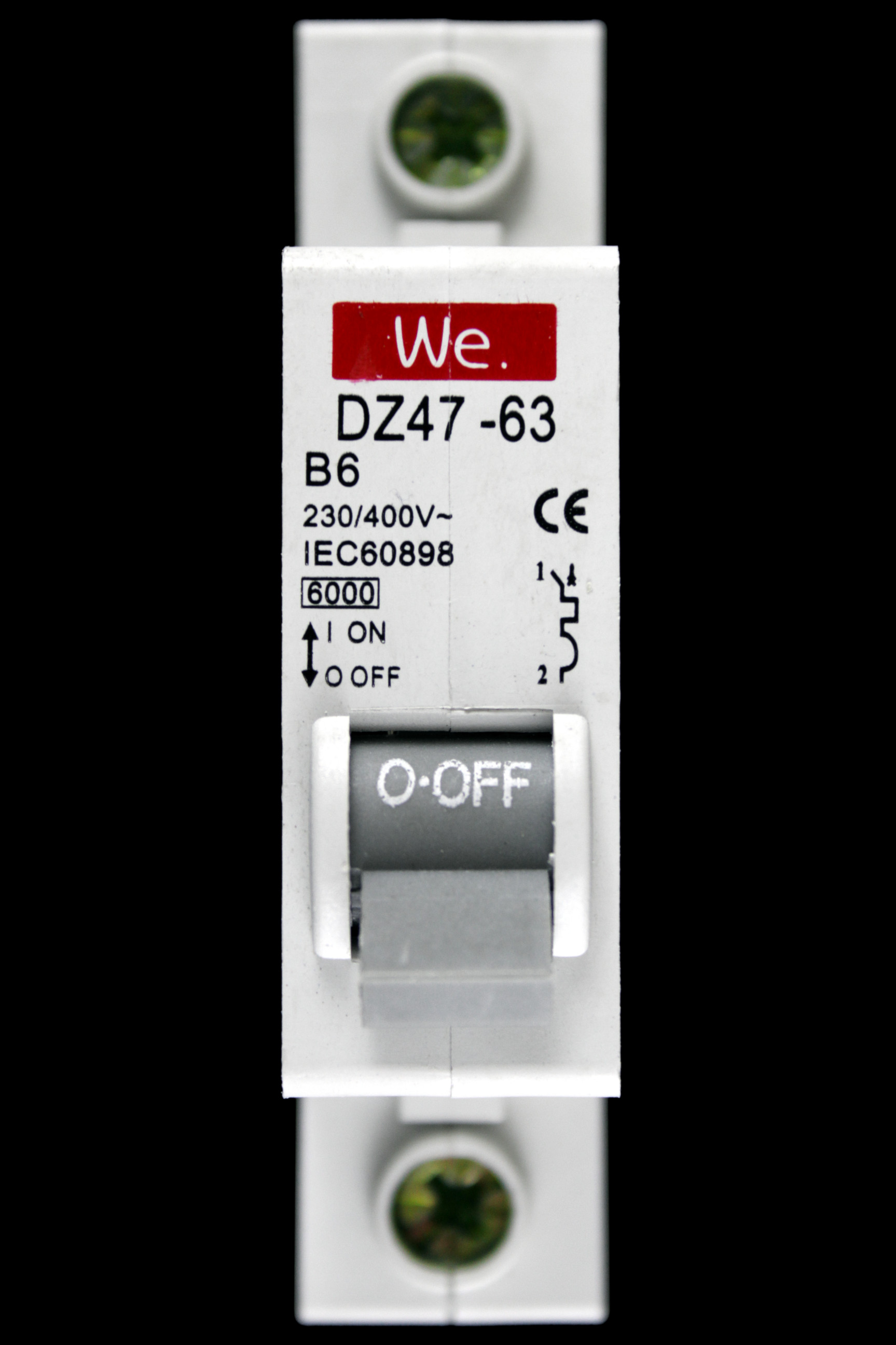 WE 6 AMP CURVE B 6kA MCB CIRCUIT BREAKER DZ47-63