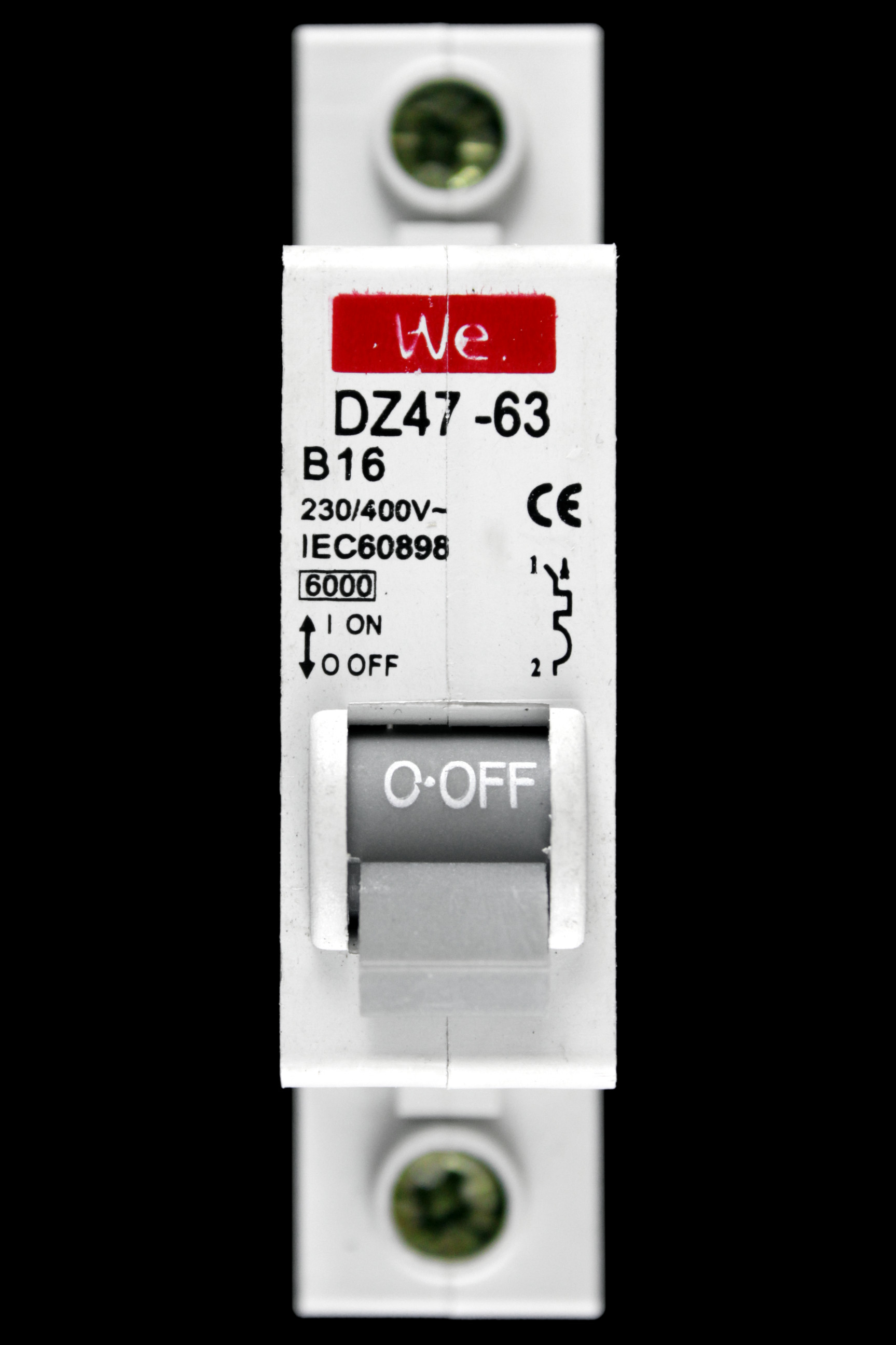 WE 16 AMP CURVE B 6kA MCB CIRCUIT BREAKER DZ47-63