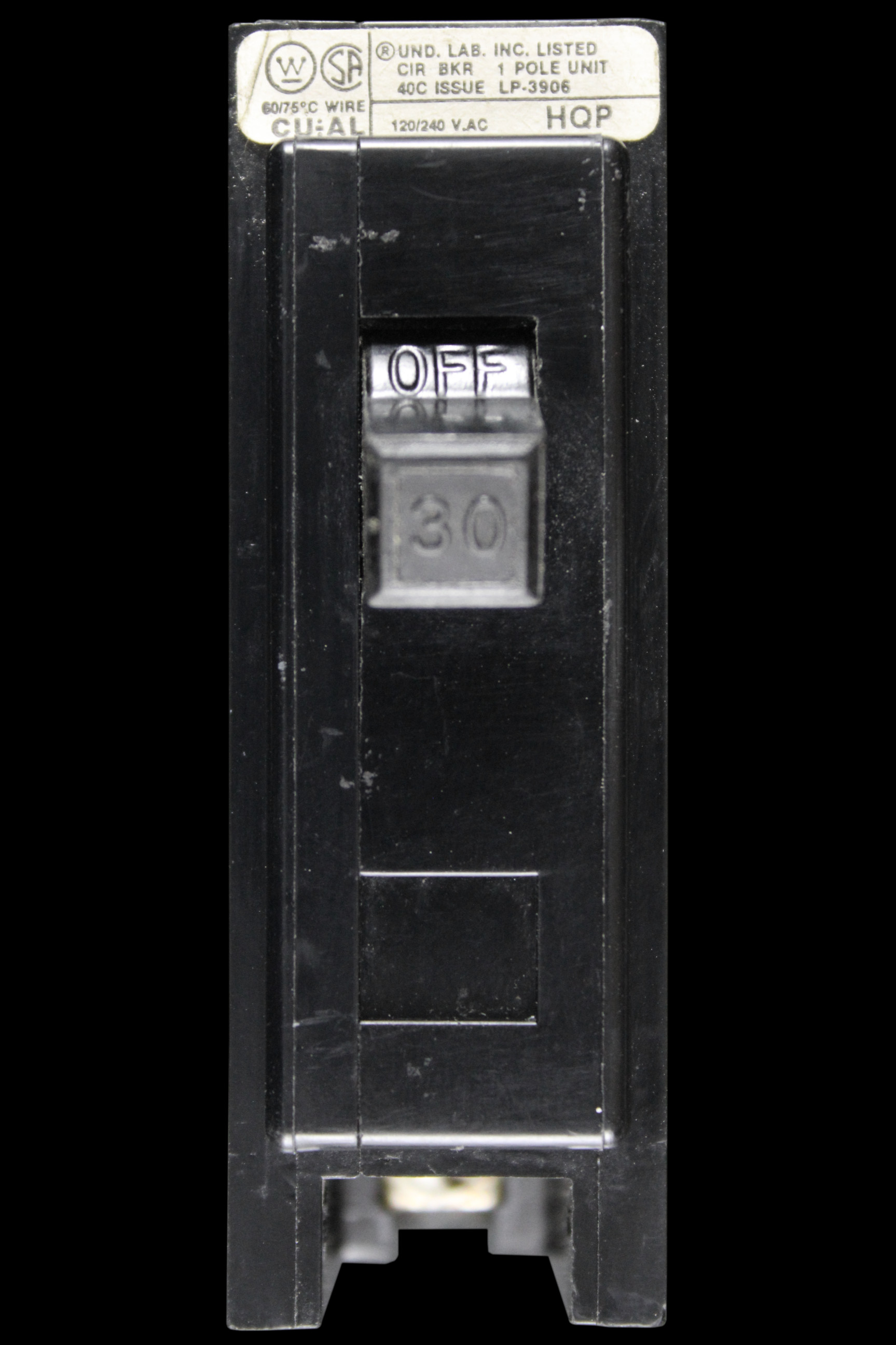 WESTINGHOUSE 30 MCB 10kA CIRCUIT BREAKER QUICKLAG CU-AL HQP