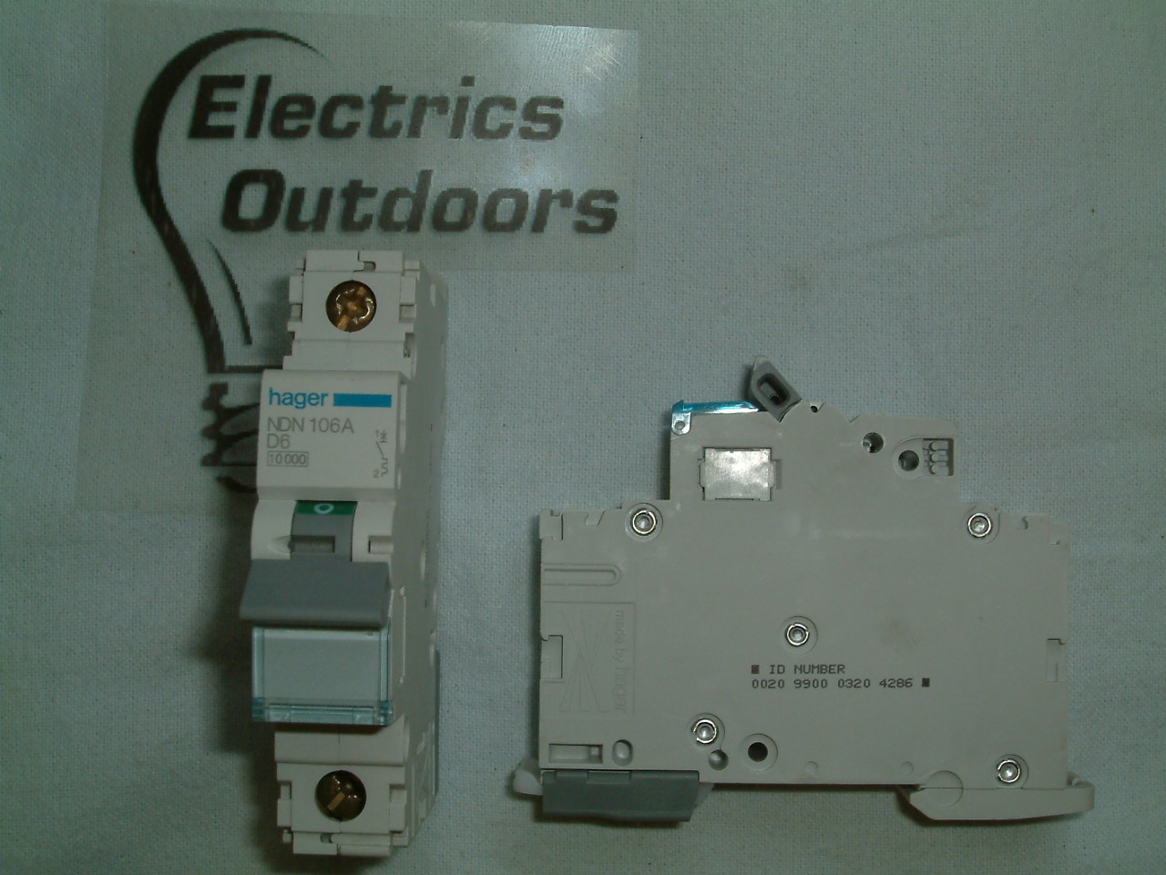 HAGER 6 AMP CURVE D 10kA MCB CIRCUIT BREAKER 230/400 NDN106A 461891