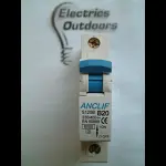 ANCLIF 20 AMP CURVE B 6kA SINGLE POLE MCB CIRCUIT BREAKER 230V S120B BS EN 60898