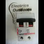 LEGRAND 32 AMP CURVE D 6kA DOUBLE POLE MCB CIRCUIT BREAKER 400V 06636 BSEN 60898