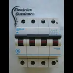 GENERAL 6 AMP CURVE D 6kA FOUR POLE MCB BREAKER SERIES G60 671737 V/395-036506