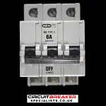 MEM 6 AMP TYPE 3 M9 TRIPLE POLE MCB CIRCUIT BREAKER 63MB3