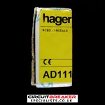 HAGER 40 AMP CURVE B 6kA 30mA RCBO TYPE AC AD111 104276