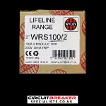 WYLEX 100 AMP 30mA DOUBLE POLE RCD TYPE AC WRS100/2