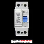 WYLEX 40 AMP 30mA DOUBLE POLE RCD TYPE AC WRS40/2 STOTZ