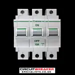 CRABTREE 10 AMP TYPE 2 M9 TRIPLE POLE MCB CIRCUIT BREAKER POLESTAR