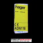 HAGER 16 AMP CURVE B 6kA 30mA RCBO RCD MCB TYPE AC ADN116 106362