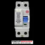 WYLEX 80 AMP 30mA DOUBLE POLE RCD TYPE AC WRS80/2 RED