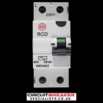 WYLEX 40 AMP 30mA DOUBLE POLE RCD TYPE AC WRS40/2
