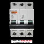 MERLIN GERIN 2 AMP CURVE B 10kA TRIPLE POLE MCB CIRCUIT BREAKER C60HB 25866