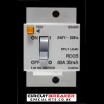CRABTREE 80 AMP 30mA DOUBLE POLE RCCB RCD 380/S030 STARBREAKER