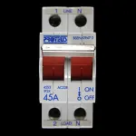 PROTEUS 45 AMP DOUBLE POLE MAIN SWITCH DISCONNECTOR 45S2 AC22B