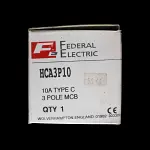 FEDERAL 10 AMP CURVE C 10kA TRIPLE POLE MCB CIRCUIT BREAKER STABLOK HCA HCA3P10