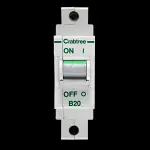 CRABTREE 20 AMP CURVE B 16kA MCB CIRCUIT BREAKER POLESTAR