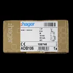 HAGER 6 AMP CURVE B 10kA 30mA RCBO RCD MCB TYPE AC ADB106 106746