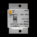 CRABTREE 63 AMP 100mA DOUBLE POLE RCCB RCD STARBREAKER 363/S100