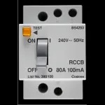 CRABTREE 80 AMP 100mA DOUBLE POLE RCCB RCD 380/100