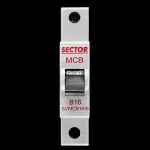SECTOR 16 AMP CURVE B 6kA MCB CIRCUIT BREAKER SVMCB16/B RED