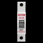 SECTOR 32 AMP CURVE B 6kA MCB CIRCUIT BREAKER SVMCB32/B RED
