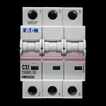 EATON 32 AMP CURVE C 10kA TRIPLE POLE MCB CIRCUIT BREAKER EMCH332