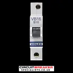 VOLEX 16 AMP CURVE B 6kA MCB CIRCUIT BREAKER VB16 RED CLIP