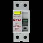 SECTOR 63 AMP 30mA DOUBLE POLE RCCB RCD TYPE AC SVRCCB63/DP