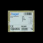 HAGER 63 AMP 30mA DOUBLE POLE RCCB TYPE A CDA263U 161491