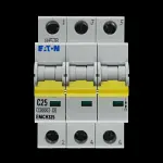 EATON 25 AMP CURVE C 10kA TRIPLE POLE MCB CIRCUIT BREAKER EMCH325