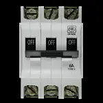 MK 6 AMP TYPE 2 M6 TRIPLE POLE MCB CIRCUIT BREAKER LN 8606