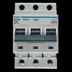 HAGER 50 AMP CURVE D 10kA TRIPLE POLE MCB CIRCUIT BREAKER ND350 464350
