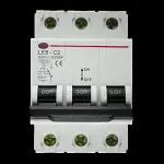 CGD 2 AMP CURVE C 10kA TRIPLE POLE MCB CIRCUIT BREAKER LEB-C2