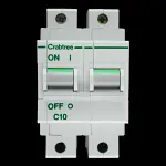 CRABTREE 10 AMP CURVE C 16kA DOUBLE POLE MCB CIRCUIT BREAKER POLESTAR 62C/10