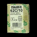 CRABTREE 10 AMP CURVE C 16kA DOUBLE POLE MCB CIRCUIT BREAKER POLESTAR 62C/10